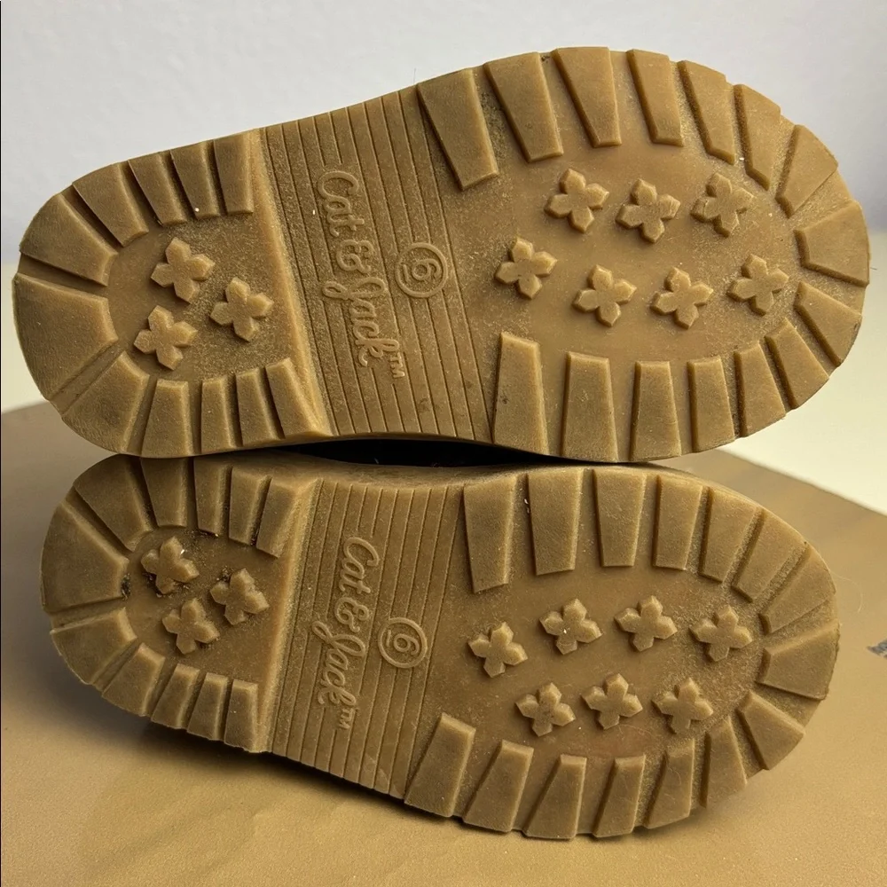 Cat and Jack Brown Suede Strap Boots - Cozy Lined Kids Shoes